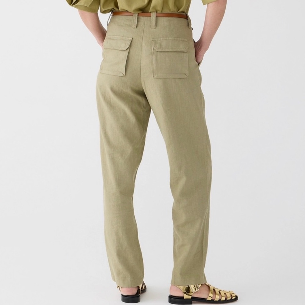 Jcrew Seaside Cargo Pant In Linen Tencel Lyocell Blend Size 00 and 2 Available - Picture 12 of 12